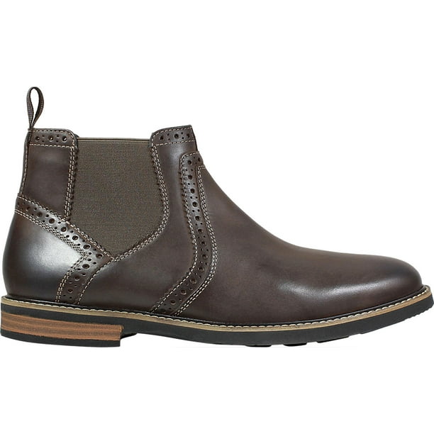 Men s Nunn Bush Otis Plain Toe Chelsea Boot Brown Chamois Leather 12 M