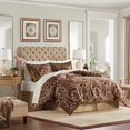 thumbnail image 4 of Gracie Mills Poole 4-Piece Chenille Jacquard Comforter Set Vintage Gold GRACE-14866, 4 of 5