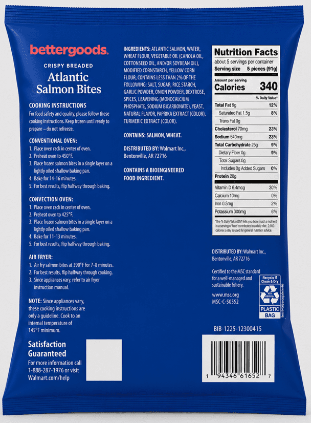bettergoods Crispy Breaded Atlantic Salmon Bites, 16 oz
