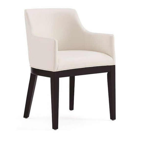 Manhattan Comfort Gansevoort 19.5" Faux Leather Dining Armchair in Cream