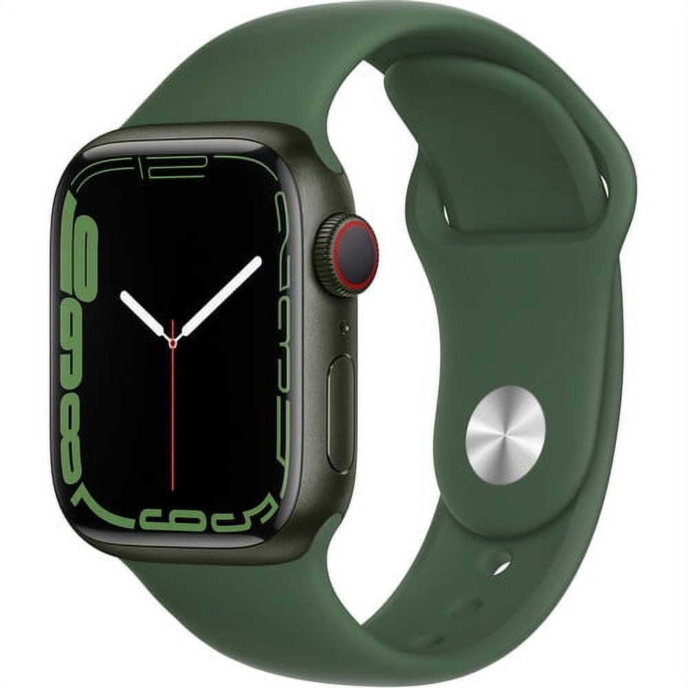Apple Watch Series 7 GPS Cellular 41mm Green Aluminum Case with Clover Sport Band Regular Walmart