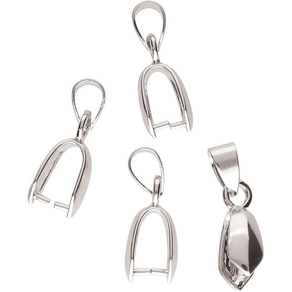 The Beadsmith Basic Elements Pinch Bails – Silver Plated – 22mm – 4 Pieces – Pendant Bails for Cabochons, Glass Beads, Ceramic, Crystal and Flat-Back Findings for Necklaces & Jewelry Making