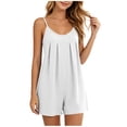 thumbnail image 3 of Umfun Women's Spaghetti Strap Pleated Romper with Flowy Fit - Soft Lightweight Sleeveless Summer Playsuit with Scoop Neck for Beach Vacation & Lounge Wear, 3 of 9