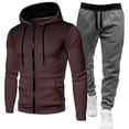 thumbnail image 1 of TINZ Men's Suits Winter Hooded Tracksuit Set With Dot Print Zip Up Jacket And Pants For Casual Sports Wear Mens Suits Slim Fit Suit Men Wool, 1 of 3
