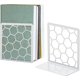 thumbnail image 1 of Sujetalibros de panal gris geométrico premium para estantes, extremos de libros de metal para oficina, tapón de libro en forma de L, sujetalibros inoxidables decorativos únicos para el hogar, 6.25 (L), 1 of 4