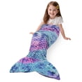 thumbnail image 1 of Manta con forma de cola de sirena Catalonia para niños pequeños, de franela supersuave, 1 of 7
