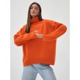 thumbnail image 2 of Women's Oversized Turtleneck Sweater, Loose Long Sleeve Ribbed Knit Pullover for Everyday Wear, 2 of 7