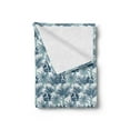 thumbnail image 2 of Palm Soft Flannel Fleece Throw Blanket, Continuous Tropical Themed Pattern of Bicolour Exotic Tree Sketches, Cozy Plush for Indoor and Outdoor Use, 70" x 90", Dark Sky Blue Seafoam, by Ambesonne, 2 of 5