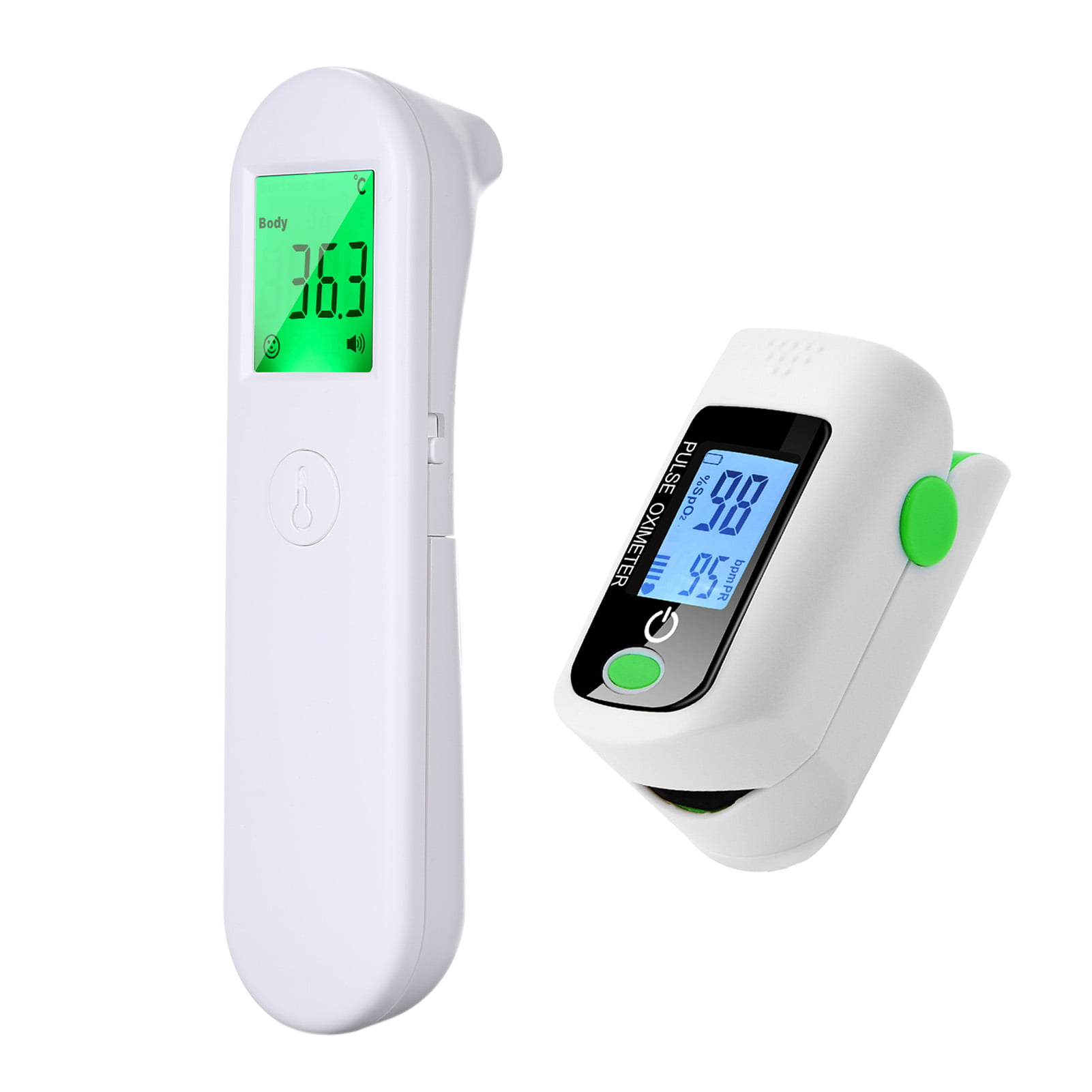 Lixada Non-Contact Infrared Thermometer + Home Sports Travel Fingertip Pulse Oximeter