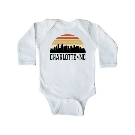 

Inktastic Charlotte North Carolina Skyline Gift Baby Boy or Baby Girl Long Sleeve Bodysuit