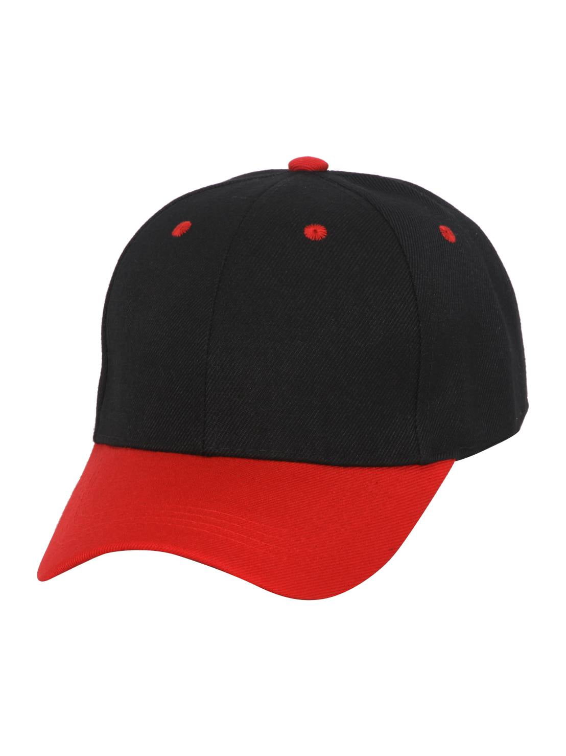 Two Tone Plain Black/Red Snapback Cap 