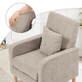 thumbnail image 5 of MoNiBloom Cotton-linen Fabric Accent Chairs, Modern Armchair with Toss Pillow, Upholstered Single Sofa for Living Room Bedroom, Beige, 5 of 9