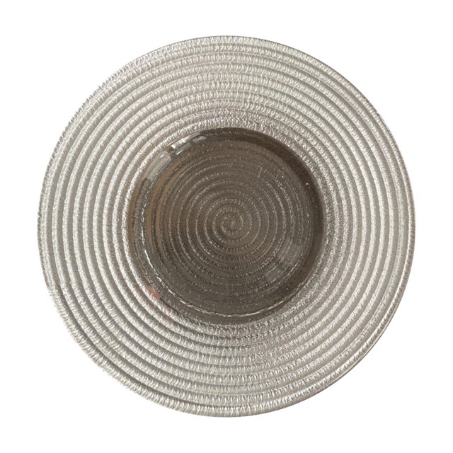 GUOOL 12.60 Inch Glass Desserts , Stripes Pattern Dinner , Kitchen Salad with Stripe