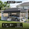 thumbnail image 4 of CROWN SHADES 10x20 Pop Up Canopy Tent Commercial Heavy Duty Tent with 6 Sidewalls Outdoor Canopies for Events Parties Gray, 4 of 9