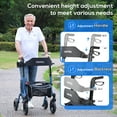 thumbnail image 5 of COSYWILL Walker with Seat,Foldable Rollator Walker,10" Wheels,Height Adjustable,Removable Back Support, 300 lbs,Blue, 5 of 9