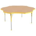 thumbnail image 1 of ECR4Kids 60in Flower Premium Thermo-Fused Adjustable Activity Table Maple/Yellow/Yellow - Standard Ball, 1 of 4