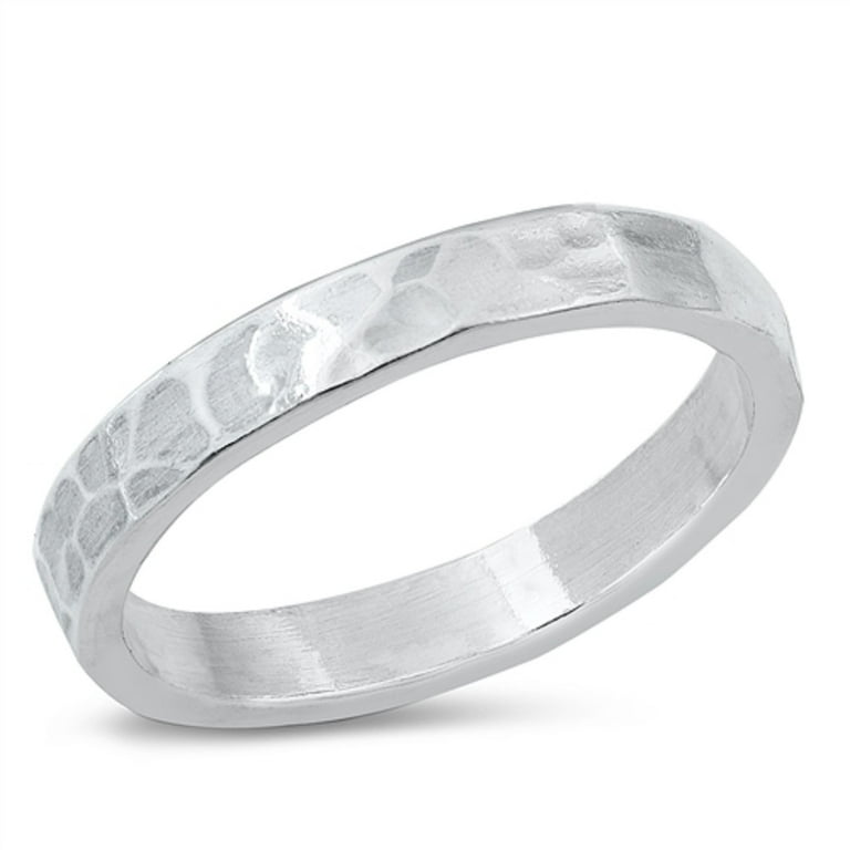 Hammered sterling deals silver ring