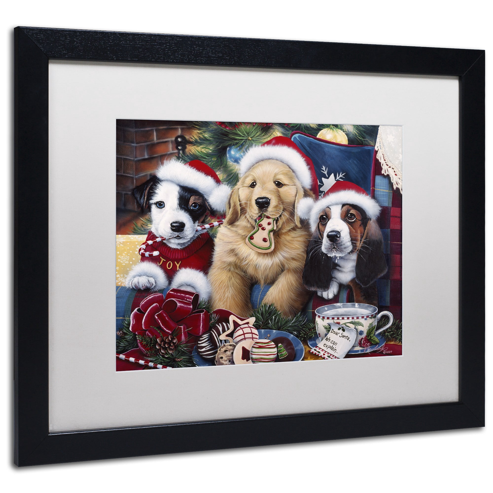 Trademark Fine Art 'Desert Buddies' Canvas Art by Jenny Newland, White Matte, Wood Frame