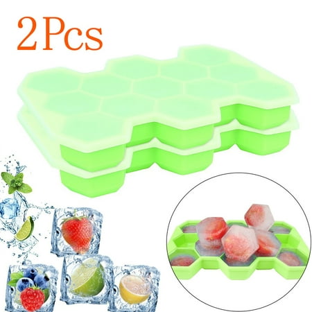 

Banghong Ice Cube Tray Ice Molds Faveolate Shape Ice-Cube Maker Ice Tray Ice-Cube Mold Storage Containers 2Pcs