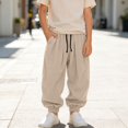 thumbnail image 2 of Ruyang Toddler Baby Boys Drawstring Harem Pant Lightweight Loose Fitting Sports Pants Kids Solid Breathable Casual Sweatpant, 2 of 6