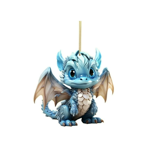 Lilixerw 3.1 inch Dragon Baby Christmas Hanging Ornaments,Acrylic Dragon Figurines Christmas Tree Hanging Ornament for Car Window Pendant Christmas Decor