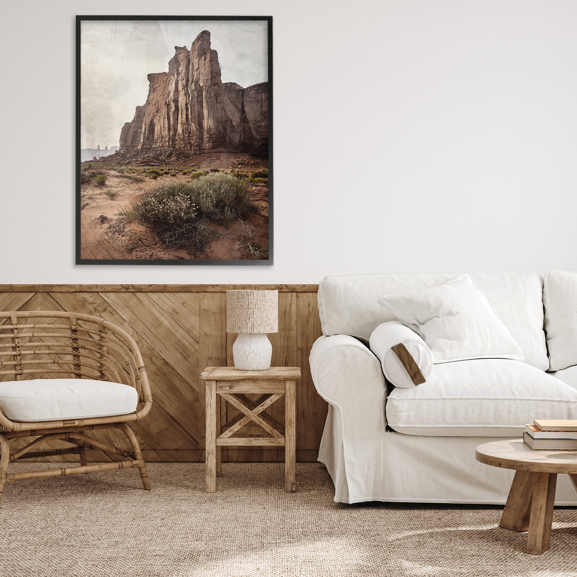 Stupell Industries Desolate Rock View Black Framed Giclee Art, design by Kim Allen