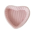 thumbnail image 1 of Cesta de almacenamiento en forma de corazón, cesta tejida a mano, plato para dulces, contenedor de almacenamiento multiusos, cesta de fruta de ratán Rosa, 1 of 8