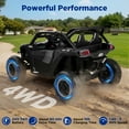 thumbnail image 3 of Wisairt 24V Ride on Toys 4WD Ride on Cars with Remote Control, 2 XL Seater Electric Car for Kids, Power Car Wheels, UTV w/ 4 Motors, Music, Lights, 3 Speeds, Black, 3 of 11