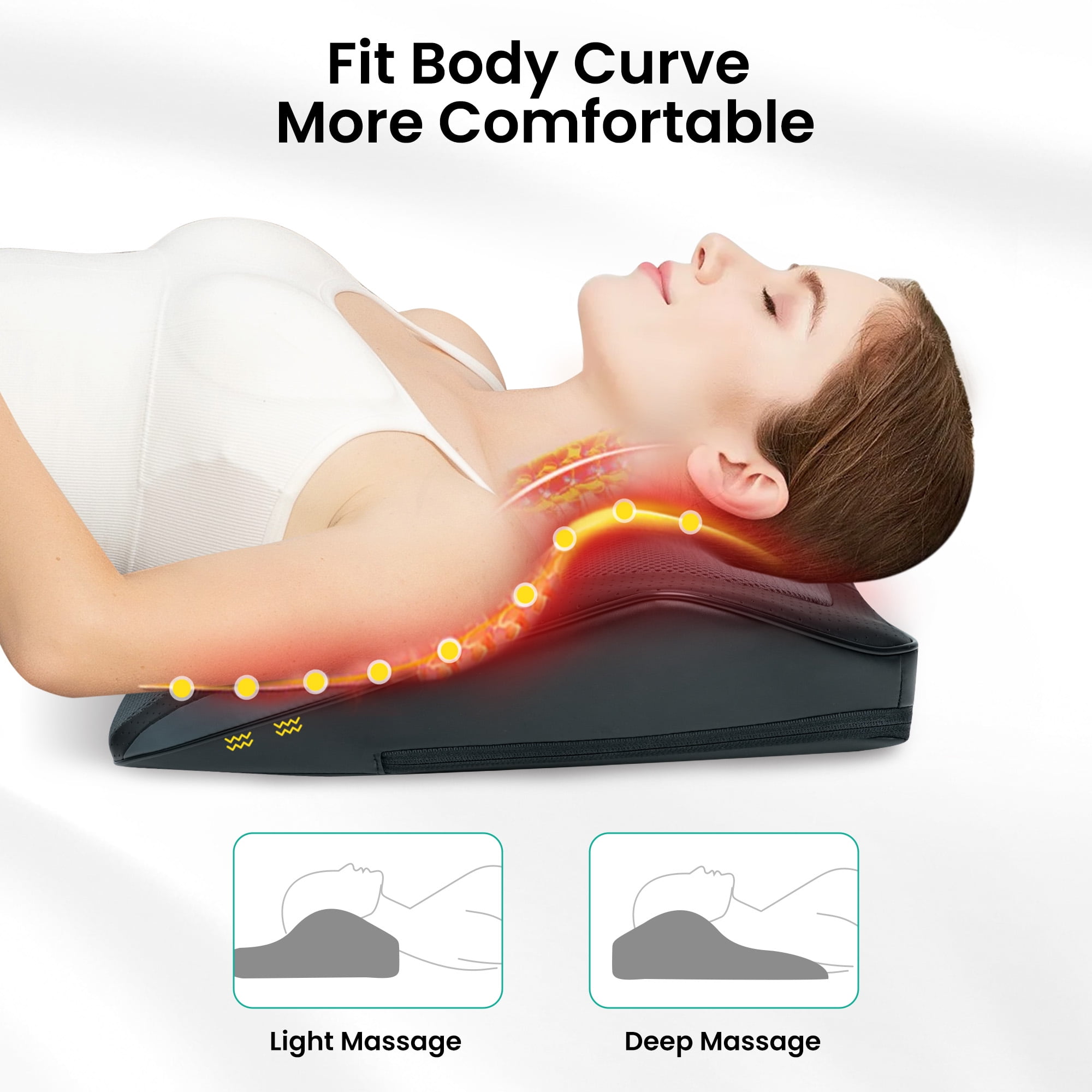 Snailax Shiatsu Back Massager with Heat, Massage Pillow for Neck and Back Pain Relief, Gift