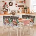 thumbnail image 2 of Christmas Hat Chair Covers Set of 8 Puppy Truck Xmas Pine Tree Snowing Wood Grain Chair Back Covers Stretch Removable Washable Slipcovers Protector for Dining Room Kitchen Party Decor, 2 of 5