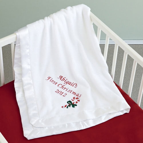 Personalized Baby's First Christmas Blanket