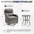 thumbnail image 2 of Planntonneo Outdoor Patio Swivel Rocker Chairs Set of 4 with 6-Inch Thick Cushion and 2 Rattan Table, 6pcs Wicker Patio Conversation Set for Porch Balcony Deck, Grey/Grey, 2 of 10