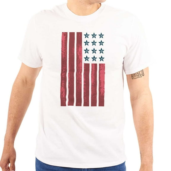 USA American Flag Distressed Stencil Men's Graphic T Shirt Tees Brisco Brands M
