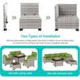 thumbnail image 7 of Muphyers 13 Pcs Outdoor Wicker Rattan Sectional Sofa with 55000BTU Gas Fire Pit Table Set, All Weather 2‑in‑1 43" Propane Fire Table Conversation Set for Backyard Garden Poolside Deck,Grass Green, 7 of 7