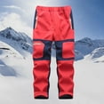thumbnail image 1 of HAJGJP Enfants Bébés Garçons Filles Pantalon de Ski Patchwork Combinaison Poche Épaissi Chaud Pantalon Pantalon Régulier de Ski Pantalon Décontracté Pantalon de Sortie pour Garçons Rouge, 9-10 Ans, 1 of 4