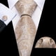 thumbnail image 2 of Set de corbata Barry.Wang champagne dorado con diseño paisley en seda, 2 of 6