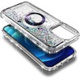 thumbnail image 4 of NageBee Designed for iPhone 13 Magnetic Case for MagSafe, Tempered Glass Screen Protector/Wrist Strap Lanyard, Glitter Floating Liquid Cute Case (Diamond), 4 of 6