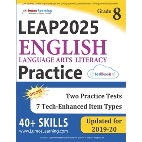 Pre-Owned LEAP Test Prep: Grade 8 English Language Arts Literacy (ELA) Practice Workbook and Full-length Online Assessments: LEAP Study Guide Paperback