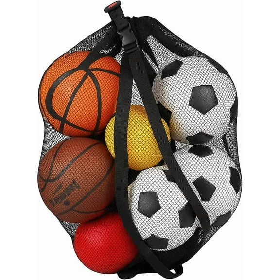 Keeble Outlets Soccer Ball Bag, 30 x 40 Inches with a Drawstring Closure, Extra Large Mesh Ball Bag