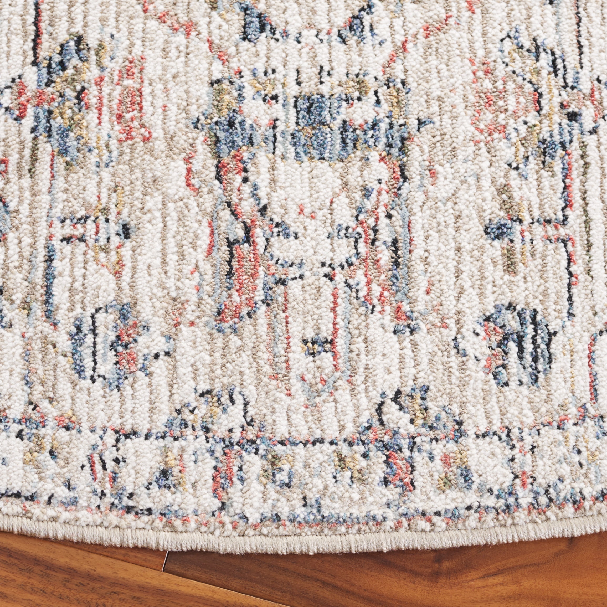 SAFAVIEH Vivaldi Jules Abstract Area Rug, Beige/Blue Rust, 6'7" x 6'7" Round