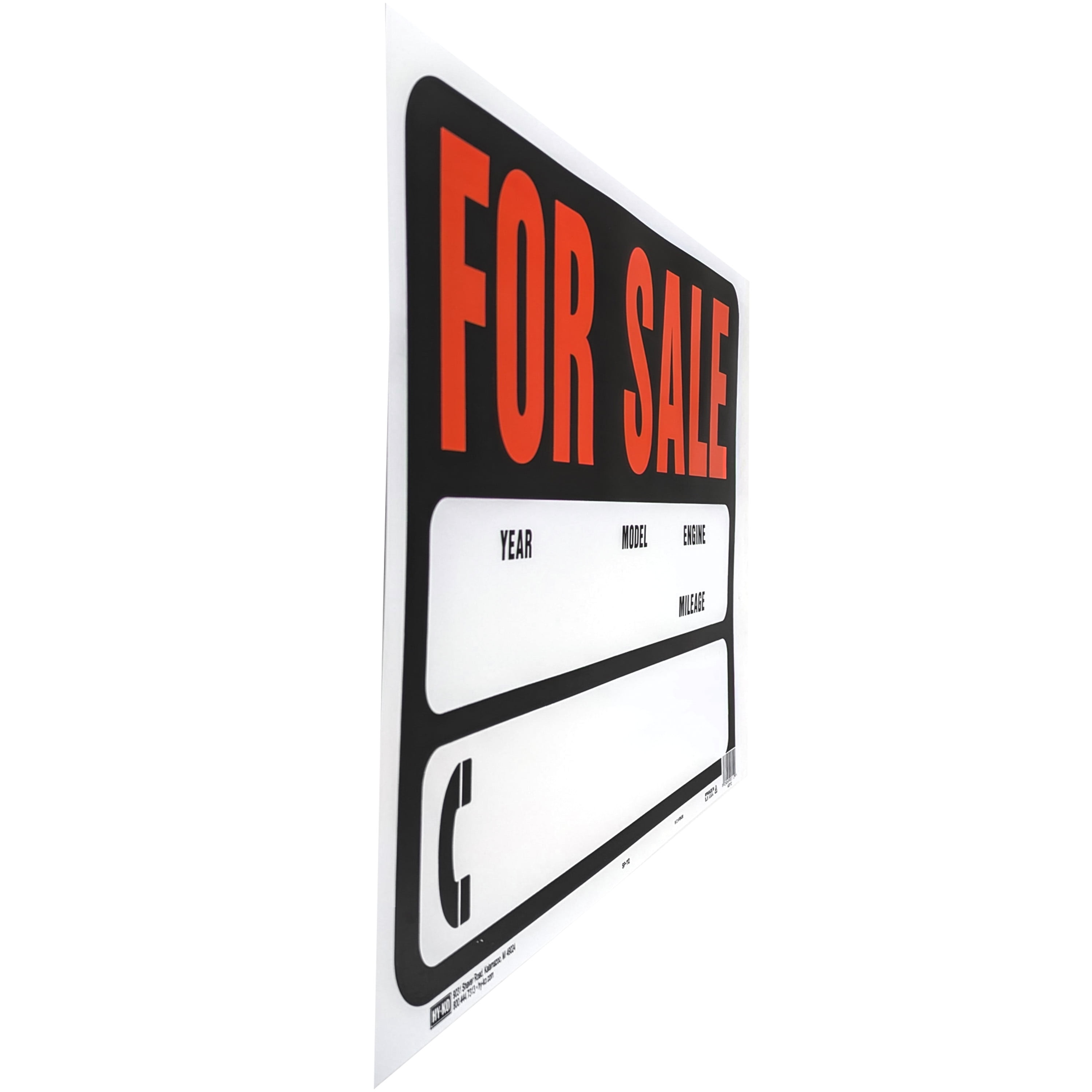 (2 pack) Hy-Ko Hy-Glo Series SP-112 Jumbo Identification Sign, for Sale, Fluorescent Orange Legend, Plastic