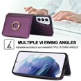 thumbnail image 6 of ELEHOLD Case for Samsung Galaxy S21,Business PU Leather Stand Case with Card Holder & Ring Holder,Deeppurple, 6 of 7