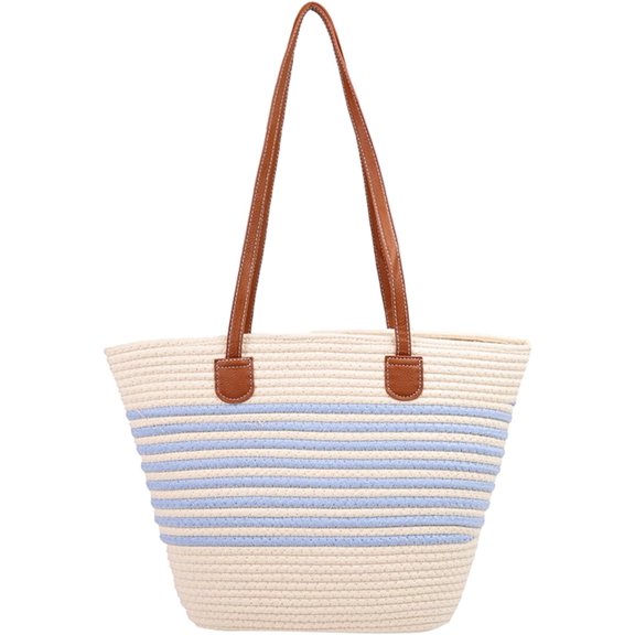 LinYooLi Straw Beach Bag, Summer Woven Tote Bag Shoulder Handbag Straw Purses and Handbags for Women Vacation