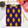 thumbnail image 4 of FMSHPON Halloween Black OrangeViolet Plaid Clipboard Hardboard Wood Nursing Clip Board and Pull for Standard A4 Letter 13x9 inches, 4 of 5