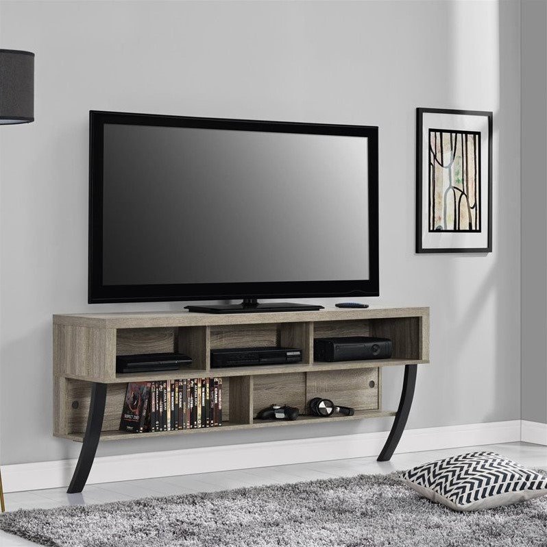 Altra Furniture Asher Wall Mounted 65" TV Stand in Sonoma Oak Walmart