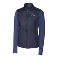 thumbnail image 2 of Women's Cutter & Buck  Navy UTSA Roadrunners DryTec Stealth Hybrid Quilted Full-Zip Windbreaker Jacket, 2 of 3