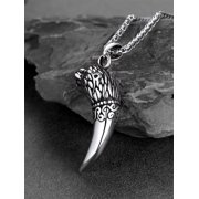 FaithHeart Wolf Tooth Necklace for Men Punk Tribal Fang Totem Amulet Pendant Necklace Animals Protectoion Jewelry Christmas Jewelry Gift for Son Brother Christmas