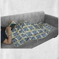 thumbnail image 6 of Spanish Soft Flannel Fleece Throw Blanket, Traditional Portuguese Tiles Mosaic Azulejo with Effects, Cozy Plush for Indoor and Outdoor Use, 50" x 60", Cobalt Blue Yellow White, by Ambesonne, 6 of 6