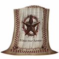 thumbnail image 6 of Western Star Retro Blanket Soft Cozy Warm Throw Blanket for Couch, Plush Fuzzy Flannel Fleece Blankets for Sofa, Country Texas Stars Res Buffalo Plaid Bed Blankets Lightweight Gifts for Men, 40"x50", 6 of 9