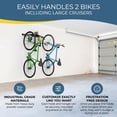thumbnail image 6 of Koova Wall Mount Bike Storage Rack Garage Hanger for 2 Bicycles + Helmets | Fits All Bikes Even Large Cruisers / Big Tire Mountain Bikes | Heavy Duty Powder Coated Steel | Made In USA (2 Bik, 6 of 7